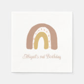 テラコッタボホレインボーミニマリスト誕生日パーティー スタンダードカクテルナプキン (正面)