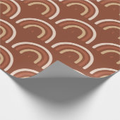 テラコッタボホレインボームーンスターズボヘミアントレンディー ラッピングペーパー (角)