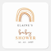 テラコッタボホレインボー男女兼用ベビーシャワー スクエアシール (正面)