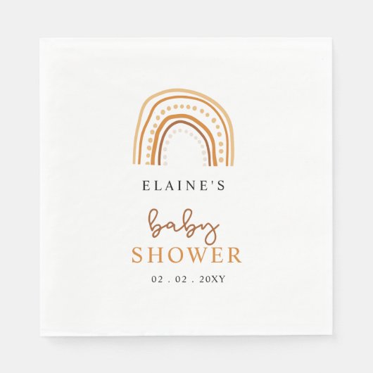 テラコッタボホレインボー男女兼用ベビーシャワー スタンダードランチョンナプキン (正面)