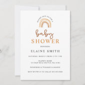 テラコッタボホレインボー男女兼用ベビーシャワー 招待状 (正面)