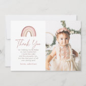 テラコッタボホレインボー誕生日サンキューカード 招待状 (正面)