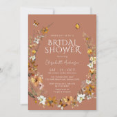 テラコッタボホワイルドフラワーズブライダルシャワー 招待状 (正面)