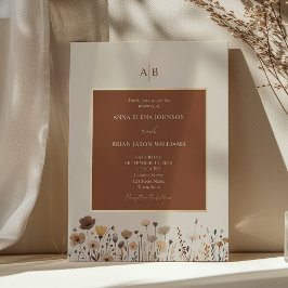 テラコッタボホワイルドフラワーズ結婚式招待状 招待状