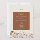 テラコッタボホワイルドフラワーズ結婚式招待状 招待状 (正面)