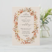 テラコッタボホワイルドフラワーズ結婚式招待状 招待状 (スタンド正面)