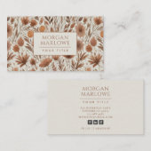 テラコッタボホワイルドフラワーフローラルパターン 名刺 (正面/裏面)
