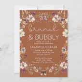 テラコッタボホワイルドフラワーブライダルシャワーブランチ 招待状 (正面)