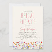 テラコッタボホワイルドフラワーブライダルシャワー エレガント 招待状 (正面)