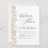 テラコッタボホワイルドフラワーブライダルシャワー エレガント 招待状 (正面)