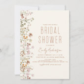 テラコッタボホワイルドフラワーブライダルシャワー 招待状 (正面)