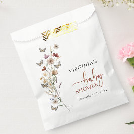 テラコッタボホワイルドフラワーベビーシャワー フェイバーバッグ