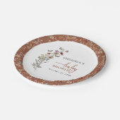 テラコッタボホワイルドフラワーベビーシャワー ペーパープレート (アングル)