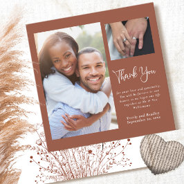 テラコッタボホワイルドフラワー結婚の感謝の気持ち 招待状