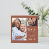 テラコッタボホワイルドフラワー結婚の感謝の気持ち 招待状 (スタンド正面)