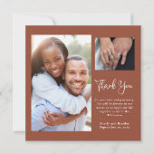 テラコッタボホワイルドフラワー結婚の感謝の気持ち 招待状 (正面)