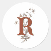 テラコッタボホワイルドフラワー結婚ズエンベロープ ラウンドシール (正面)