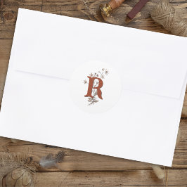 テラコッタボホワイルドフラワー結婚ズエンベロープ ラウンドシール