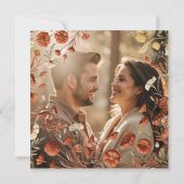 テラコッタボホワイルドフラワー結婚式招待状 招待状 (裏面)