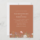 テラコッタボホワイルドフラワー結婚式招待状 招待状 (正面)