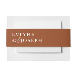 テラコッタボホーはっきりした焦げユニークオレンジ結婚ズ 招待状ベリーバンド