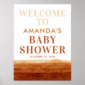 テラコッタボホ抽象芸術デザートウェルカムサイン ポスター (正面)