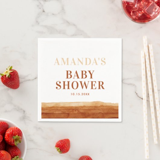 テラコッタボホ抽象芸術ベビーシャワー スタンダードカクテルナプキン (インサイチュ)