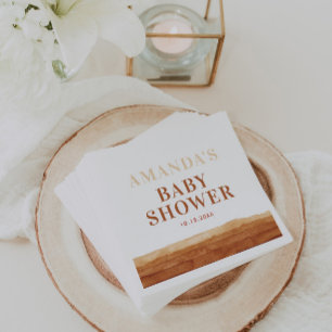 テラコッタボホ抽象芸術ベビーシャワー スタンダードカクテルナプキン