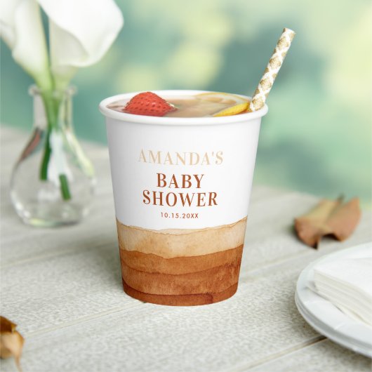 テラコッタボホ抽象芸術ベビーシャワー 紙コップ (インサイチュ)