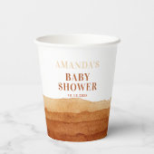 テラコッタボホ抽象芸術ベビーシャワー 紙コップ (裏面)