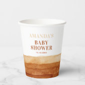 テラコッタボホ抽象芸術ベビーシャワー 紙コップ (正面)