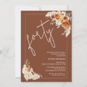 テラコッタボホ焼きオレンジフローラ40歳 招待状 (正面)