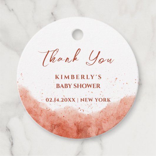 テラコッタボホ砂漠の赤ちゃんシャワーありがとう フェイバータグ (正面)