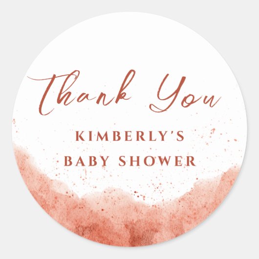 テラコッタボホ砂漠の赤ちゃんシャワーありがとう ラウンドシール (正面)