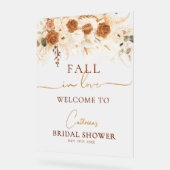 テラコッタボホ秋インラブブライダルシャワーウェルカム アクリルサイン (傾斜)