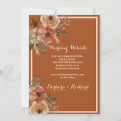 テラコッタボホ秋フローラウォーター色 招待状 (裏面)