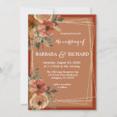 テラコッタボホ秋フローラウォーター色 招待状 (正面)