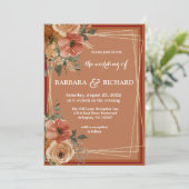 テラコッタボホ秋フローラウォーター色 招待状 (スタンド正面)