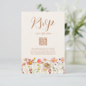 テラコッタボホ秋フローラ結婚のQRコード 出欠カード (スタンド正面)