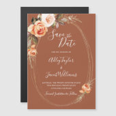 テラコッタボホ秋フローラ結婚写真救の写真 マグネット招待状 (正面/裏面)