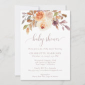 テラコッタボホ秋フローラ |赤ちゃんシャワー 招待状 (正面)