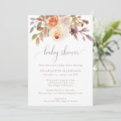 テラコッタボホ秋フローラ |赤ちゃんシャワー 招待状 (スタンド正面)