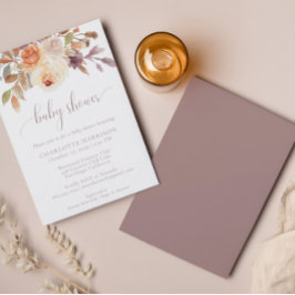 テラコッタボホ秋フローラ |赤ちゃんシャワー 招待状