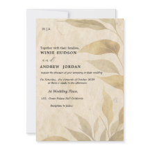 テラコッタボホ秋リーフ結婚式招待状