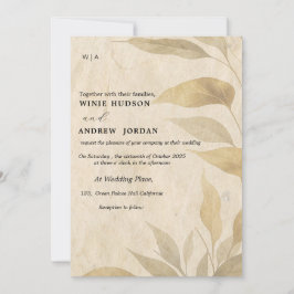 テラコッタボホ秋リーフ結婚式招待状 招待状