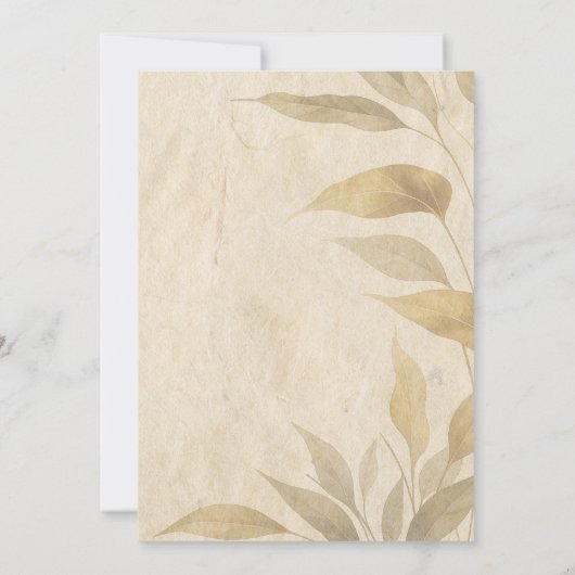 テラコッタボホ秋リーフ結婚式招待状 招待状 (裏面)