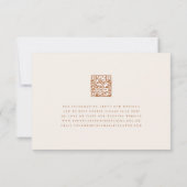 テラコッタボホ秋ワイルドフラワーフローラ結婚ズ 出欠カード (裏面)