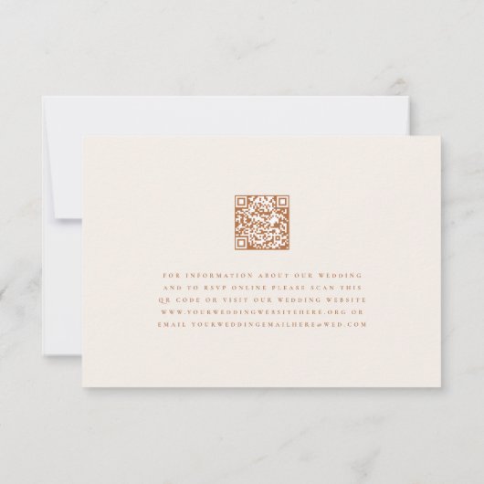 テラコッタボホ秋ワイルドフラワーフローラ結婚ズ 出欠カード (裏面)