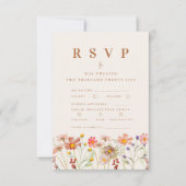 テラコッタボホ秋ワイルドフラワーメニュー 出欠カード (正面)