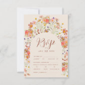 テラコッタボホ素朴フローラ結婚の食事オプション 出欠カード (正面)